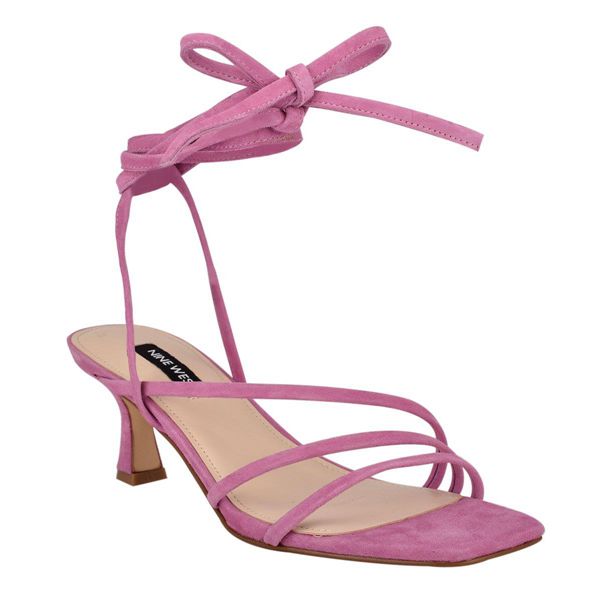 Nine West Agnes Ankle Wrap Pink Heeled Sandals | Ireland 83C78-9D55